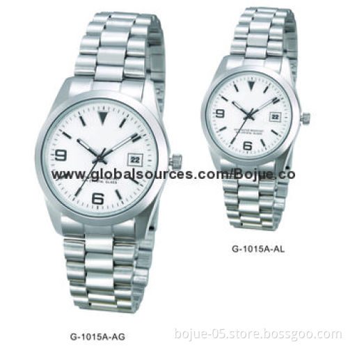 Stainless Steel Business Watches, 3 or 5ATM Waterproof with Sliver Color